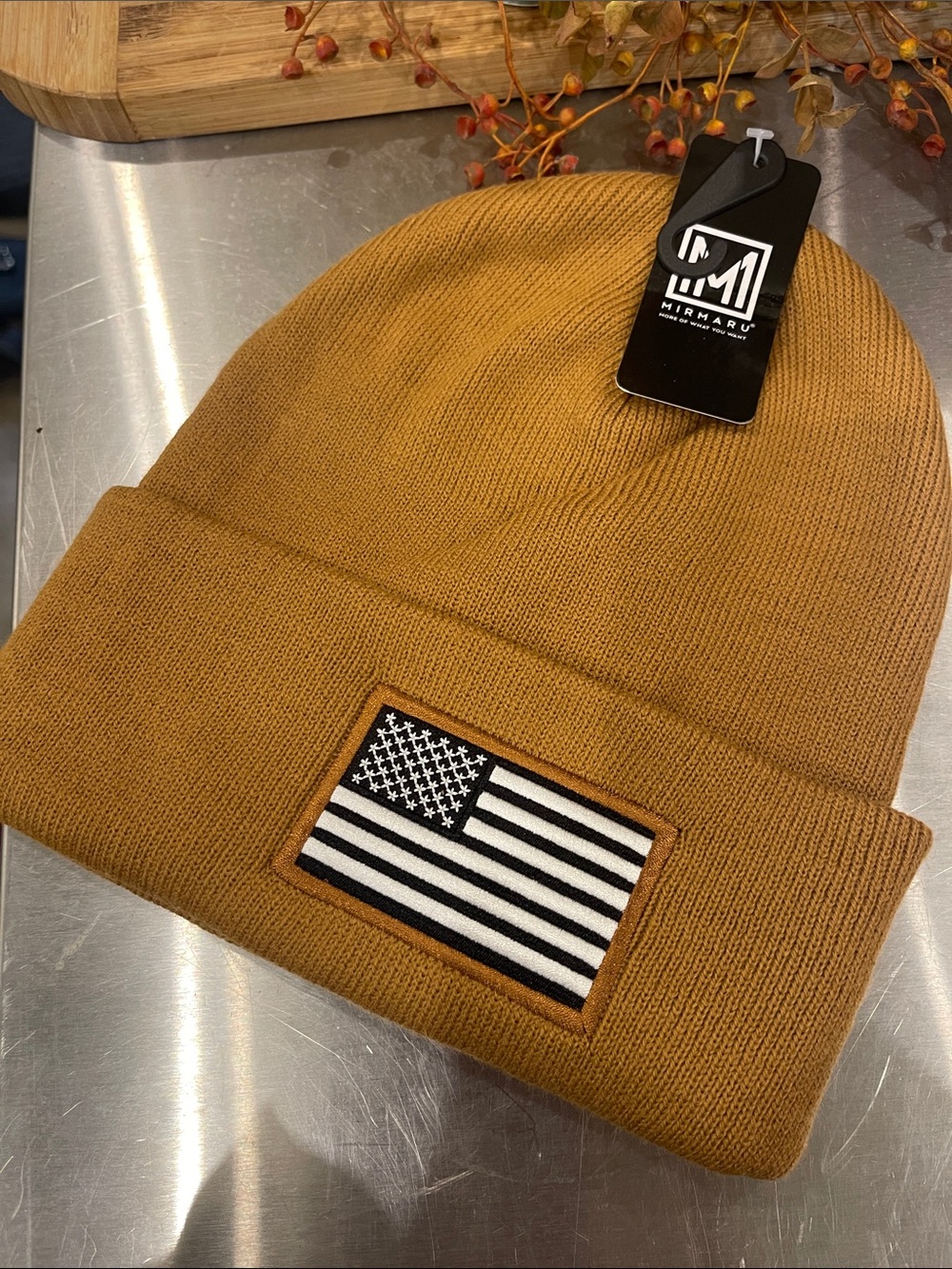 Men's Rib Knit Beanie - Mustard